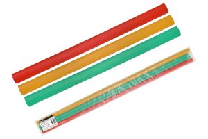 Трубки термоусаживаемые не распространяющие горение, с клеевым слоем, набор 3 цвета (красный, желтый, зеленый) по 3 шт., длиной 1,0 м ТТкНГ(3:1)-7,9/2,65 TDM