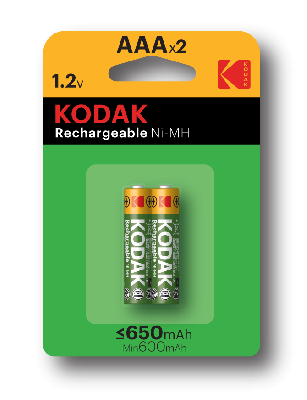 Аккумуляторы NiMH (никель-металлгидридные) Kodak HR03-2BL 650mАh [K3AHR-2/650mАh ] (20/240/16800)