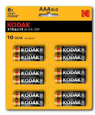 Батарейки Kodak LR03-12BL perforated (6x2BL) XTRALIFE Alkaline [KAAA-2x6 perf] (144/576/40320)