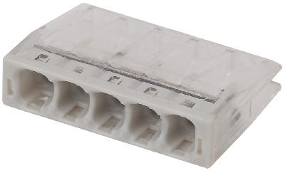 Клемма ЭРА компактная с пастой серия 245 5 отверстий 0.5-2.5 мм2 упаковка 100 шт.