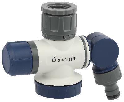 Регулятор для подачи воды GREEN APPLE GARP-02 двухпутевой (кран+штуцер)