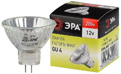 Лампочка галогенная ЭРА GU4-MR11-20W-12V-30CL GU4 20 Вт софит теплый белый свет