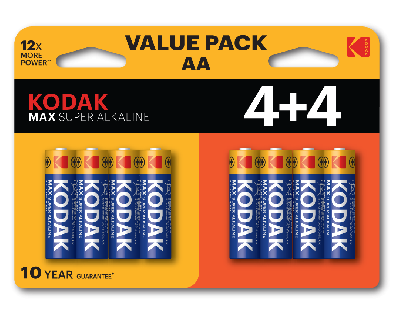 Батарейки Kodak LR6 4+4BL MAX SUPER Alkaline AA