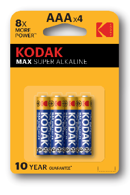 Батарейки Kodak LR03-4BL MAX SUPER Alkaline [K3A-4] (40/200/32000)