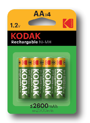 Аккумуляторы NiMH (никель-металлгидридные) Kodak HR6-4BL 2600mAh [KAAHR-4] (80/640/15360)