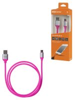 Дата-кабель, ДК 20, USB - USB Type-C, 1 м, силиконовая оплетка, розовый, TDM