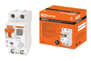 АВДТ 64 2Р(1Р+N) C40 100мА тип А защита 265В - Автоматический Выключатель Дифференциального тока  TDM