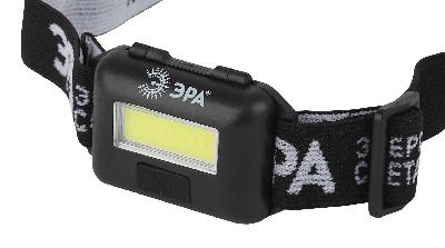 Фонарь налобный светодиодный ЭРА GB-607 на батарейках мощный яркий 3 режима черный