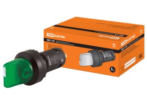 Переключатель на 2 положения SB7-CK2361 с фиксацией, 1НО, d22 мм, с подсветкой 24 В LED, зеленый, IP40 TDM